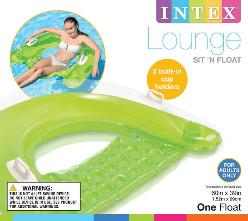 Intex Sit N Float Inflatable Lounge 60" X 39" 1 Pack Colors May Vary for sale online 