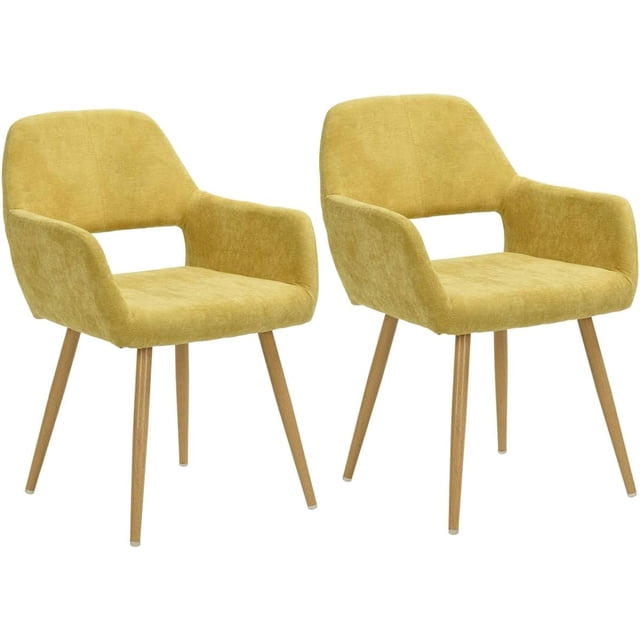 Sillas de Comedor con Brazos Sillas de Cojín de Tela con Patas de Metal Resistentes para Comedor