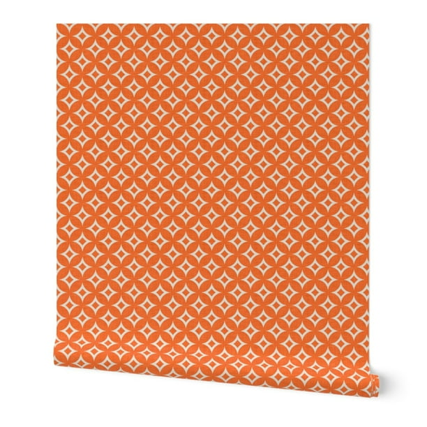 Wallpaper Roll Diamond Modern Geometric Circle Orange 24in X 27ft Walmart Com Walmart Com