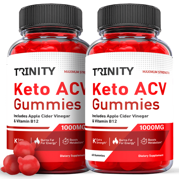 (2 Pack) Trinity Keto ACV Gummies - Supplement for Weight Loss - Energy & Focus Boosting Dietary Supplements for Weight Management & Metabolism - Fat Burn - 120 Gummies