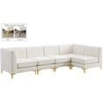 thumbnail image 1 of Meridian Furniture Alina Cream Velvet Modular Sectional, 1 of 20