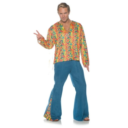 Boogie Down Mens Adult 60S Groovy Hippie Halloween Costume-Xxl