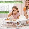 thumbnail image 5 of Bamboo Bed Tray Table Breakfast Trays for Bed with Folding Legs, Bed Trays for Sofa, Bed, Eating, Working, Folding Snack Table on Couch (White), 5 of 7