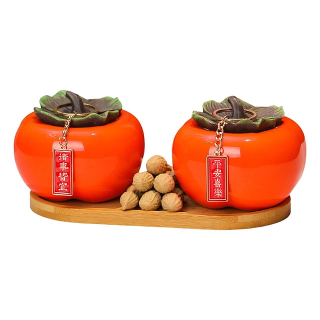 Tanque de almacenamiento de caqui, latas de café, contenedores de almacenamiento de alimentos con tapa y adornos estilo C