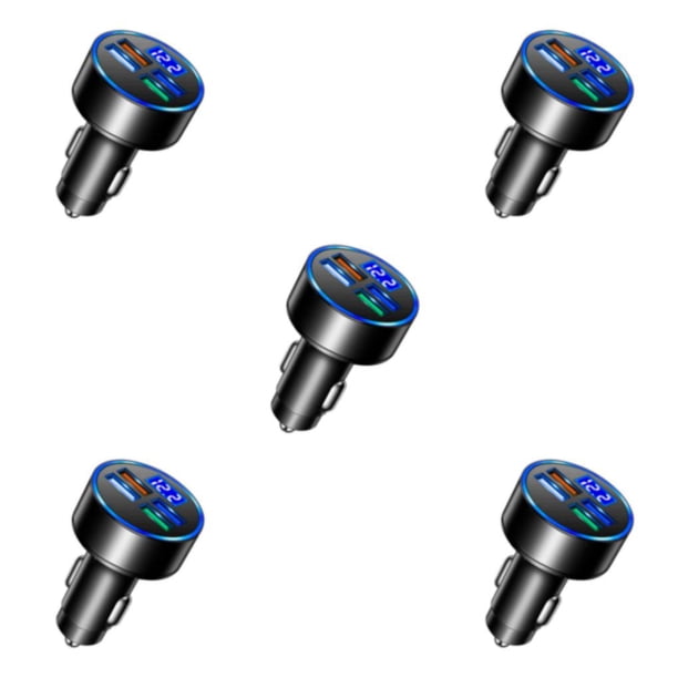Speravity ABS Aluminium Alloy Car Charger Digital Socket Replacement Interface Voltmeter 5 Charge Adapter Port Vehicle USB Type2 NO2