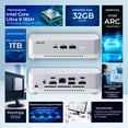 thumbnail image 2 of Computadora Escritorio Mini PC ASUS NUC 14 PRO+ AI Intel Core ULTRA 9 185H NPU 35 TOPS 32GB DDR5 SSD 1TB Thunderbolt 4 WiFi 6E BT 5.3 Plata Alto Desempeño y Edición profesional, 2 of 6