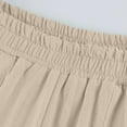 thumbnail image 4 of Outfmvch Flowy Pants for Women Pedal Pushers for Women Beach Linen Trousers Casual Drawstring Flowy Pants Drawstring Elastic Waist Linen Palazzo Pants for Women Wide Leg Linen Pants Beige S-2XL, 4 of 8