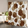 thumbnail image 2 of Modern Extra Long Shower Curtain for Bathroom, Brown Geometric Art Decor Waterproof Bath Curtain, Fabric Shower Curtain Sets for Home Decor, 72" W x 84" L Inch, 2 of 6