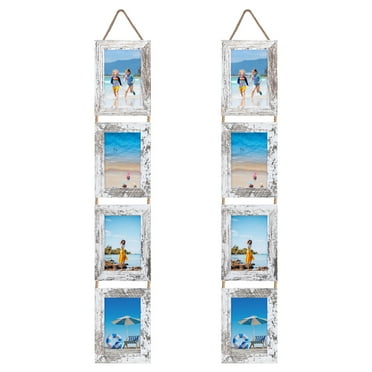 RLAVBL 4x6 Picture Frame Collage Wall Hanging Photo Frames, White, Set of 2
