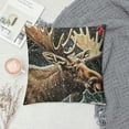 thumbnail image 2 of Orinice Moose Cardinal Snow Graphic Decorative Cushion Throw Pillow Cover for Home Couch Living Room Bed Sofa Square Winter 1PC 24x24in, 2 of 5
