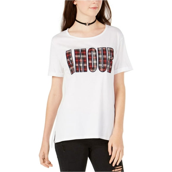 Carbon Copy Womens Amour Embellished T-Shirt, White, Large