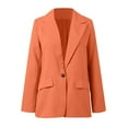 thumbnail image 5 of Gyexs Womens Blazer Business Casual Open Front Long Sleeve Blazers Lightweight Button Lapel Collar Slim Fashion Work Tops, Orange, Size S, 5 of 6