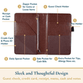 thumbnail image 5 of ComfiTime Server Book for Waitress–PU Leather Waitress/Waiter Book w/ Zipper Pocket for Money/Coins, Serving Book Organizer Wallet w/ Pen Holder, Guest Check Presenters for Restaurant, Brown, 5 of 11