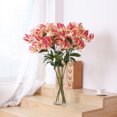 thumbnail image 4 of Simulated Lily Flower Creative Artificial Red Lily Flower Decorative Fake Flower Bouquet for Home Office Decor (Red), 4 of 9