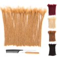 thumbnail image 1 of DAIXI 0,6 cm y 0,8 cm de grosor #27 Rubio 6 pulgadas 30 hebras Extensiones de rastas de cabello humano 100% real para hombre/mujer Extensiones loc permanentes hechas a mano Los paquetes se pueden teñi, 1 of 1