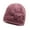 Pink One Size, variant on Autumn Winter Women Knitted Hat Flower Solid Color Brimless Dome Windproof Thickened Plush Lining Beanie Hat Streetwear