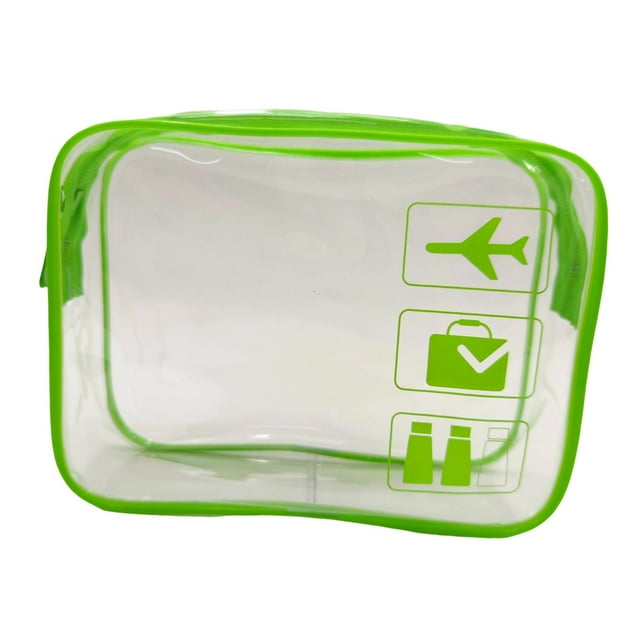 Bolsa de aseo transparente, bolsa de maquillaje, ligera, organizador de maquillaje, bolsa de playa Verde