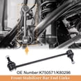 thumbnail image 3 of Kit de enlaces de barra estabilizadora frontal y trasera de 4 piezas para suspensión Ford Escape No.K750571/K80296, 3 of 7