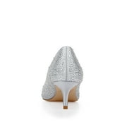 Jewel Badgley Mischka Frenchie Pointed Toe Kitten Heel