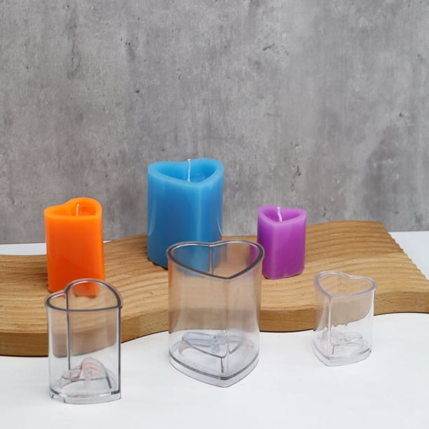 Molde de vela de PC en forma de corazón, molde de vela con cabeza cóncava conectada, molde de vela en forma de corazón
