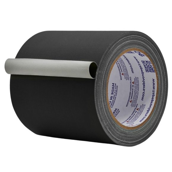 MAT Gaffer Tape Black Low Gloss Finish Film, 4 inch x 60 Feet, Residue Free, Non Reflective, Secure Cords to Stages, Great for Concerts or Trade Shows, Weddings, & Floor Marking