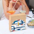 thumbnail image 3 of Yayeee Napkin Holder for Table Set of 2 Kitchen Paper Tissue Organization, Dark Blue Hand Drawn Sailboats, 3 of 8