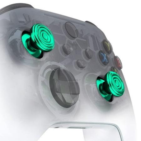 Custom Green Metal Thumbsticks for Xbox Series X/S Controller, Concentric Circles Aluminum Alloy Analog Stick for Xbox One S/X, Replacement Joystick for Xbox One Standard Elite Controller