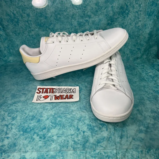 Adi - das Stan Smith White Yellow Men’s Retro Leather Low Top Shoes Sneakers