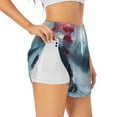 thumbnail image 3 of Lsque Lighthouse in a Stormy Sea Printed Women's Running Shorts with Liner Pockets,Elastic Quick Dry Workout Athletic Gym Yoga Shorts,Womens High Waist Shorts-XX-Large, 3 of 9