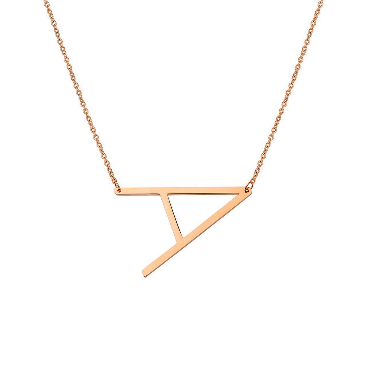 Personalized Initial Letter Necklace with Custom Engraving - Custom Initial Necklace - Oversized Letter Necklace - Sideways Initial Necklace for Women - Gift for Her - Jewelry Gift Set