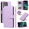 thumbnail image 1 of Motorola Edge 40 NEO Phone Case , Wallet Flip Cover Adjustable Crossbody Lanyard Magnetic Card Slots, 1 of 5