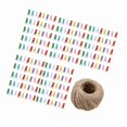 thumbnail image 2 of 200pcs Natural Wooden Mini Clothespins Clip Peg with 1 Roll 50 Meter Jute Twine Crafts Decor, 2 of 4