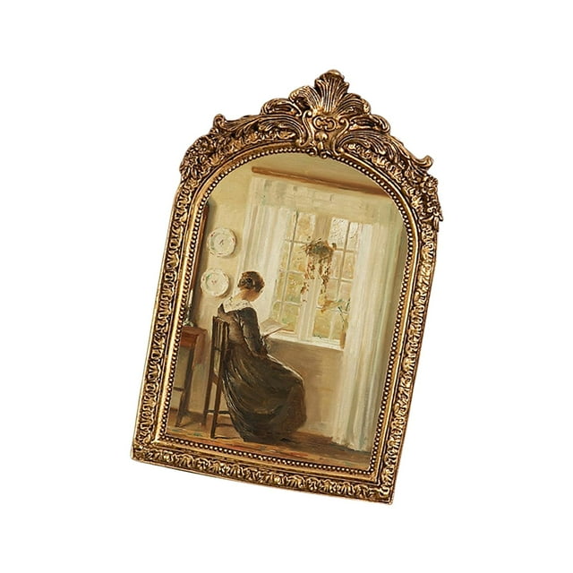 Marco de fotos de resina con relieve floral, marco para pintura al óleo, cuadro retro M