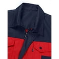 thumbnail image 4 of MSEMIS Men's Regular Fit Short Sleeve Industrial Work Shirt Performance Utility Uniform Shirt Red&Navy Blue XL, 4 of 5