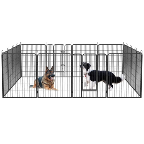 ZephyPaws Dog Playpen,Portable Pet Fence for Outdoor,RV Trips and Camping,40 inch,16 Panels Dog Pens for Medium and Large Dogs,Black