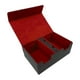 thumbnail image 2 of Caja de tarjetas de cubierta para Juegos Bewildely estuche de almacenamiento de Cuero PU Negro rojo, 2 of 6