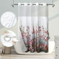 thumbnail image 2 of Afuly No Hook Shower Curtain with Snap in Liner Pink Flower Floral Fabric Spring Bathroom Decor Shower Curtains Sets, 71x74 inch, 2 of 5
