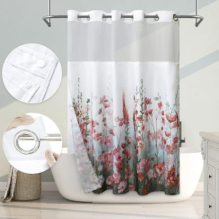 Decorative Bathroom Curtains Sets, Double Layer Shower Curtain