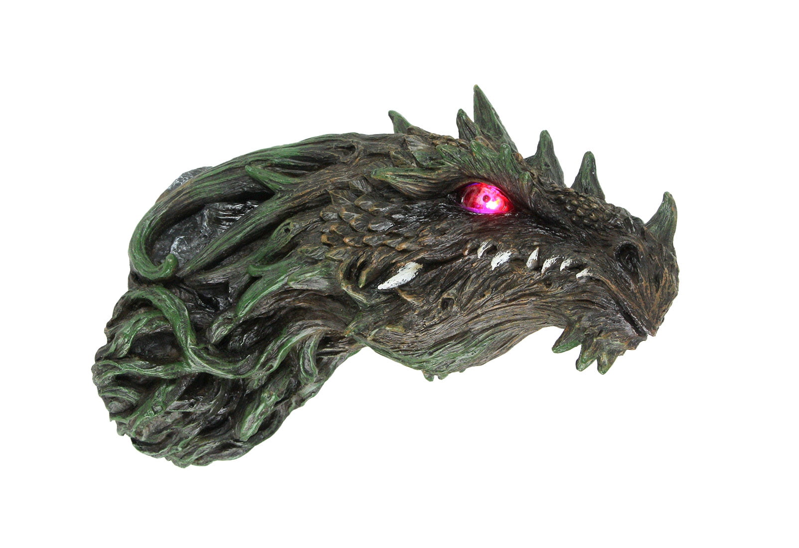 Green Vine Morph Dragon Head Wall Mounted Sculpture With LED Lighted