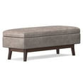 thumbnail image 6 of Owen 48 inch Wide Mid-Century Modern Rectangular Storage Ottoman in Distressed Grey Taupe Vegan Leather, 6 of 11