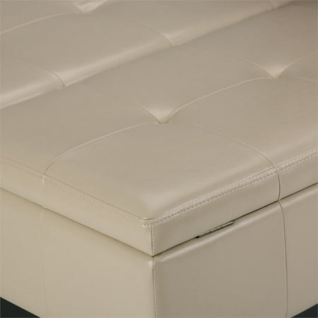Atlin Designs Faux Leather Coffee Table Storage Ottoman In Cream Canada - Cream Faux Leather Storage Ottoman Atlin Designs Faux Leather Coffee Table Storage Ottoman In Cream Canada - Cream Faux Leather Storage Ottoman