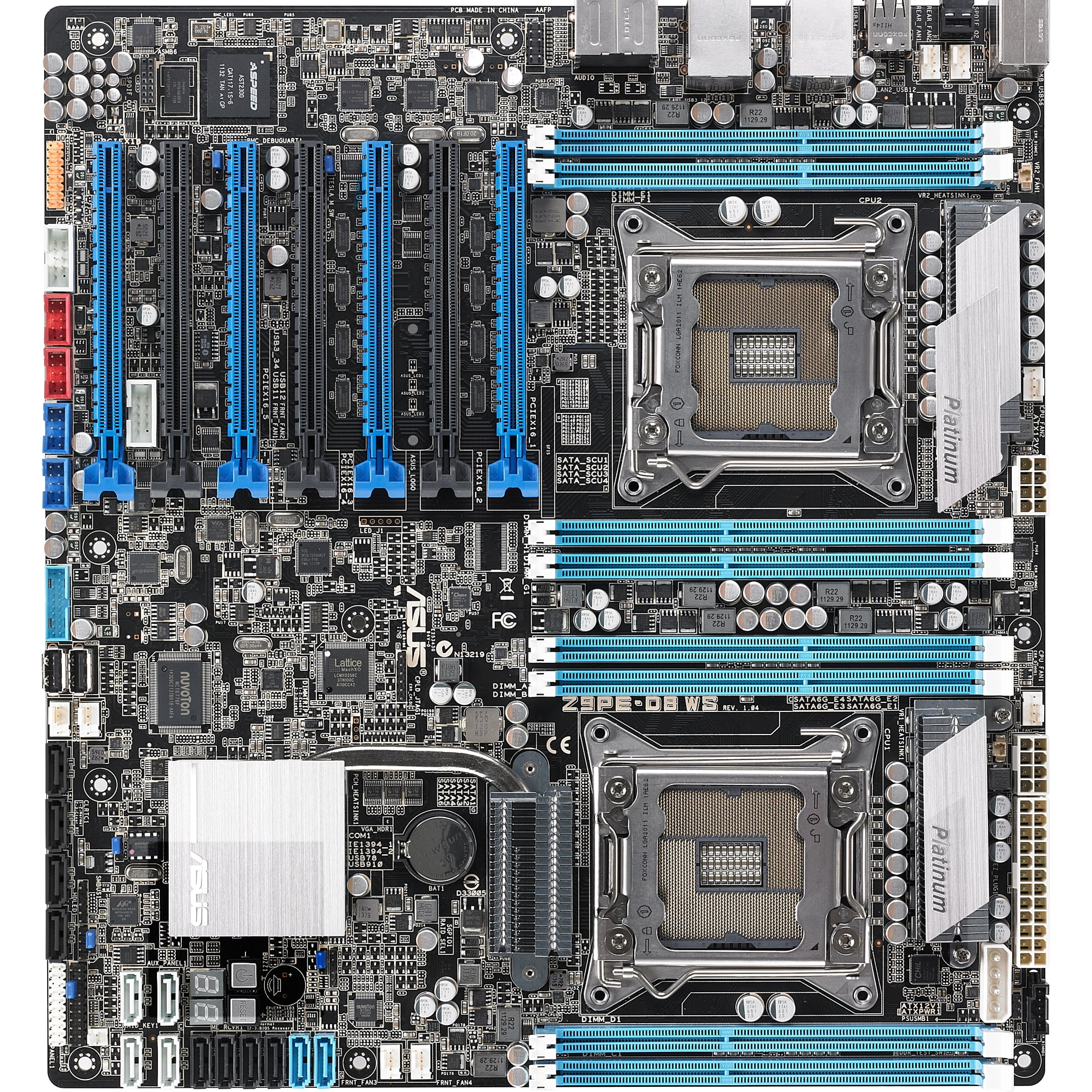 Asus Z9PE-D8 WS Workstation Motherboard, Intel Chipset, Socket R LGA-2011, SSI EEB - image 1 of 2