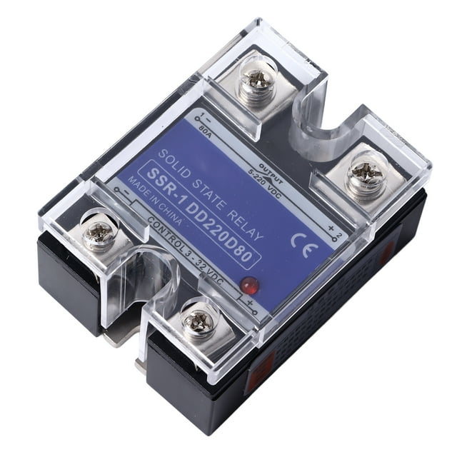 Single Phase DC to DC Solid State SSR Relay 3-32VDC Input 5-220VDC Load Plastic Cover Relay Module Suitable for Control System
