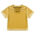 thumbnail image 2 of Sholeno Kid Boys Girls Jazz Hip Hop Modern Dancewear Festival Party Dance Tops Sparkly T Shirt Tees Gold 14-15, 2 of 7