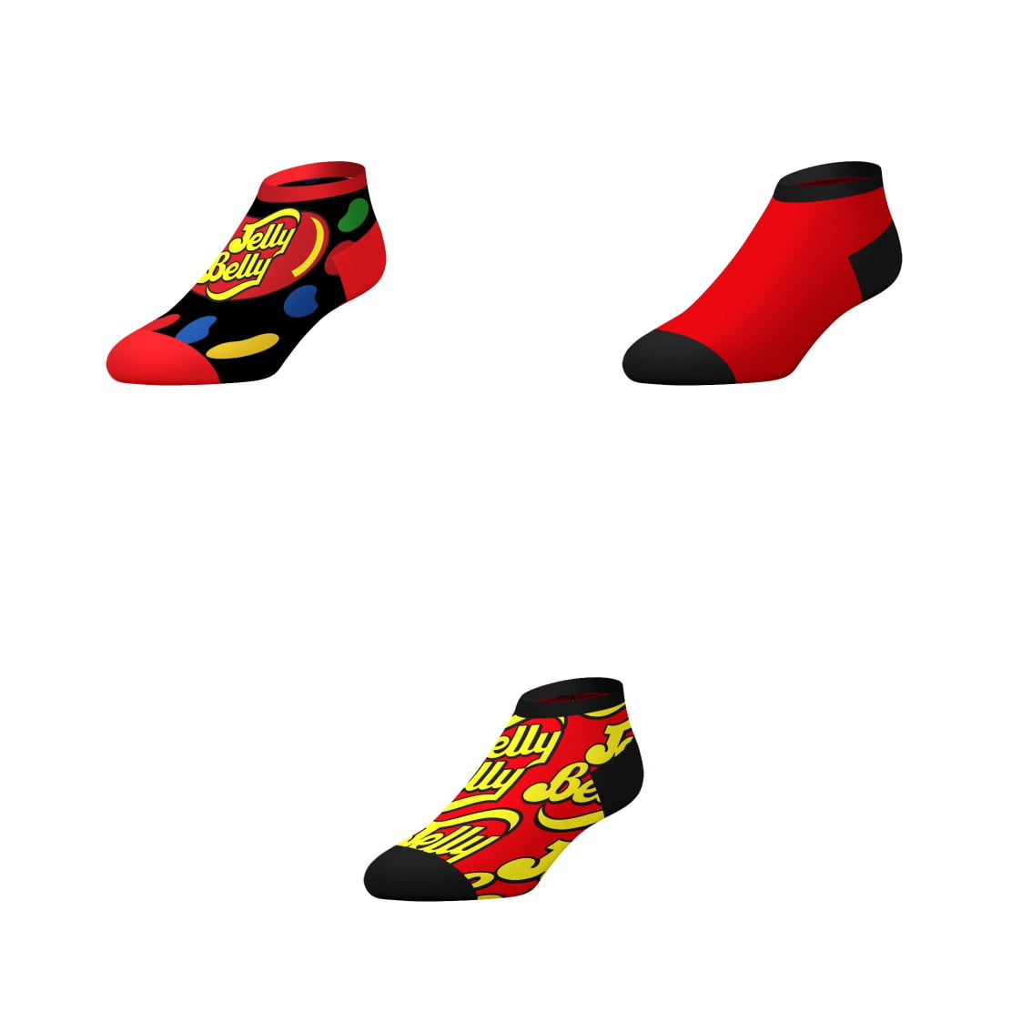 SOCKS BY CRAZYBOXER Jelly Belly Candies And Logo; Low Cut Socks, 3-Pairs