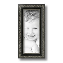 ArtToFrames 4" x 10" Antique Black Picture Frame, 4x10 inch Black Wood Poster Frame (WOM-5106)