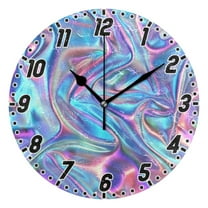 Iridescent Liquid Marble Wall Clock 9.8 inch Battery Operated Clocks Non-Ticking Silent for Bedroom Office Kitchen Living Room