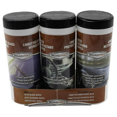 Roadpro HMPAPW3 Auto Wipes Canister 12Pack