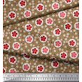 thumbnail image 2 of Soimoi Silk Fabric Dot & Floral Artistic Decor Fabric Printed Yard 42 Inch Wide, 2 of 3