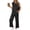 Black, variant on Two Piece Sets for Women 2025 Summer Sweatsuits V Neck Tracksuit Sleeveless Side Slit Tops and Sweatpants with Pockets